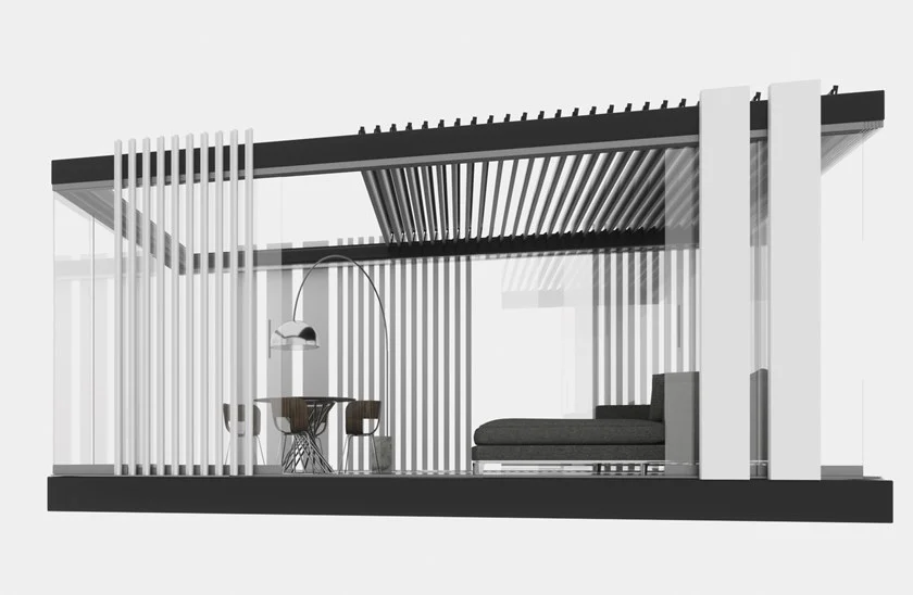 Pergola Indépendante En Aluminium Et Verre Avec Éclairage INtégré – Image 2