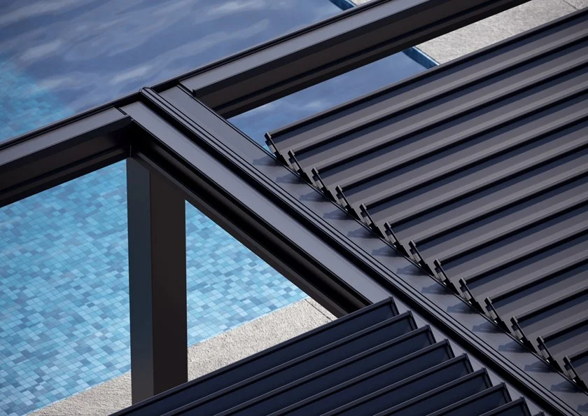 Pergola Murale En Métal À Lames Pliantes À Lames Orientables – Image 3