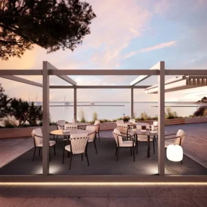 Pergola Indépendante En Aluminium Avec Couverture Coulissante