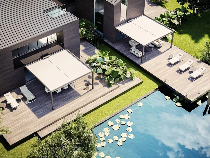 Pergola Murale En Aluminium Avec Couverture Coulissante – Image 3
