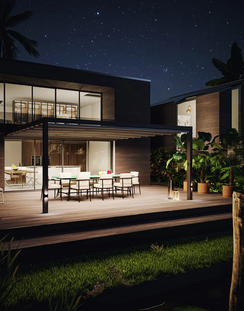 Pergola Murale En Aluminium Avec Couverture Coulissante