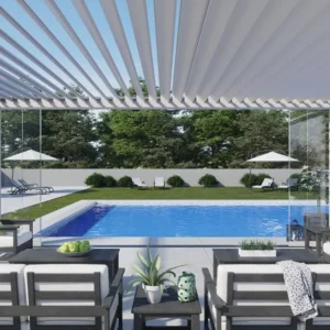 Pergola Indépendante En Aluminium À Lames Orientables Avec Éclairage INtégré