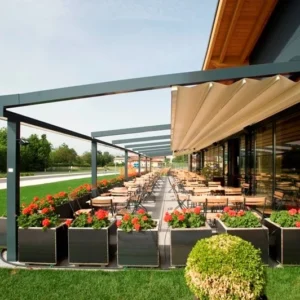 Pergola En Aluminium Avec Couverture Coulissante Collection Tecnic