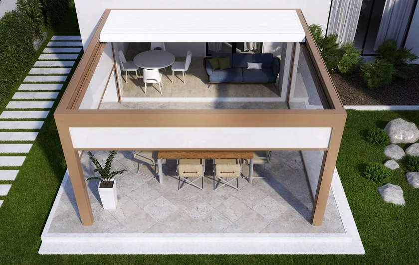 Pergola Murale En Aluminium Extrudé À Lames Pliantes – Image 4