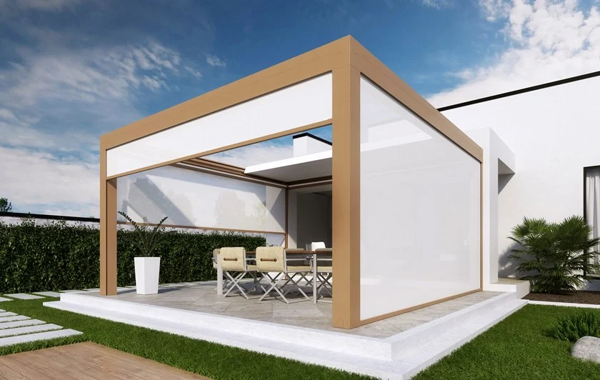 Pergola Murale En Aluminium Extrudé À Lames Pliantes – Image 3