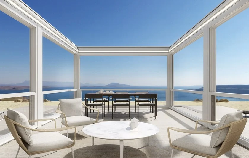 Pergola Murale En Aluminium Extrudé À Lames Pliantes
