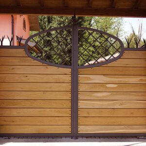 Portail motorisé coulissant en bois