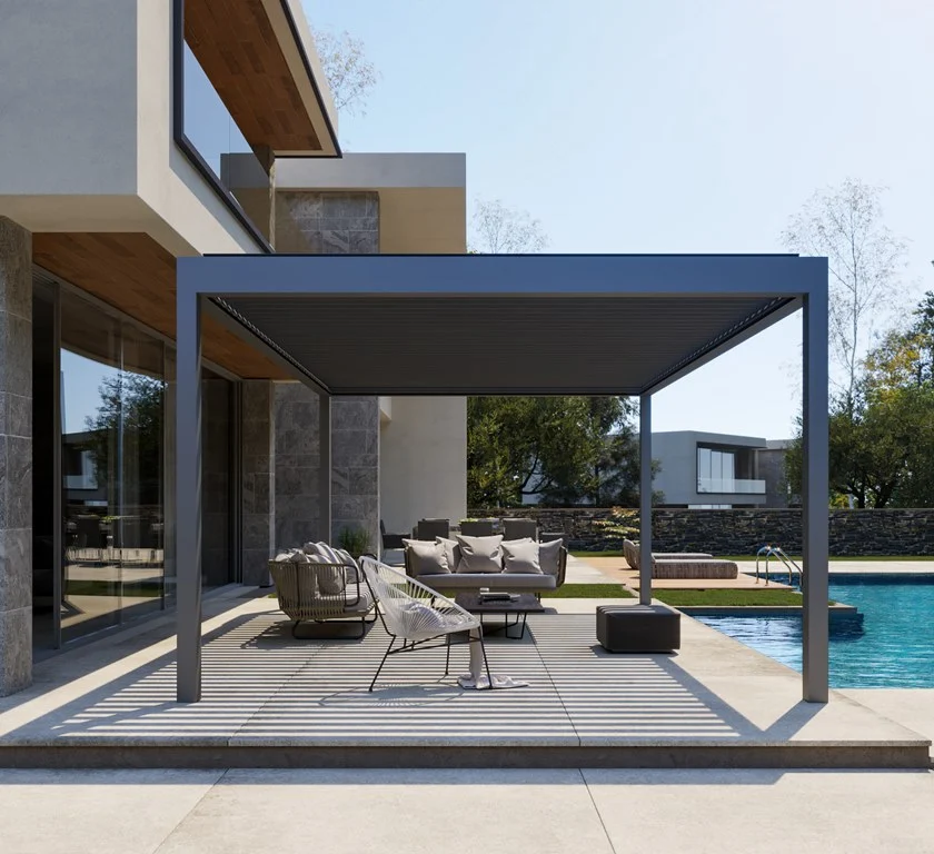 Pergola Indépendante En Aluminium Avec Éclairage INtégré Rota – Image 2