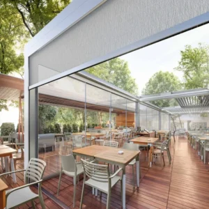 Pergola Bioclimatique Avec Lames Orientables Et Rétractables
