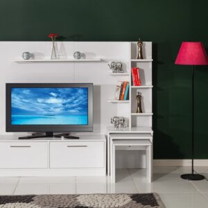 New York Meuble TV – Table Gigogne Blanche
