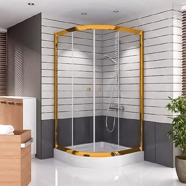 Cabine De Douche Ovale Jaune Doré + Bateau – Combinaison